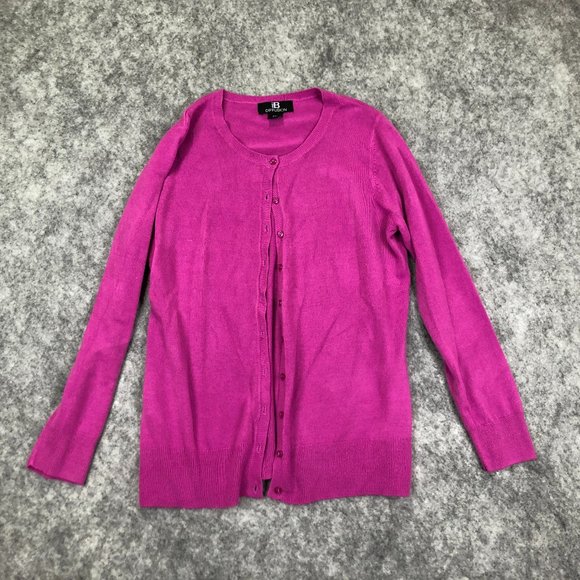 ib diffusion Sweaters - IB Diffusion Cardigan Sweater Size XXL Womens Solid Pink Magenta Button Up Knit